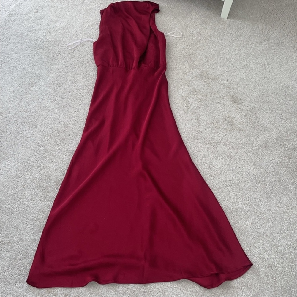 Lulu's One Shoulder Burgundy Dress